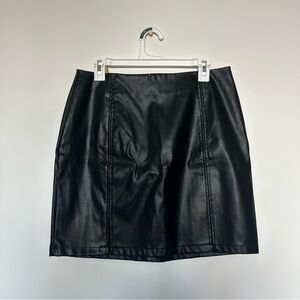 Black Faux Leather Mini Skirt